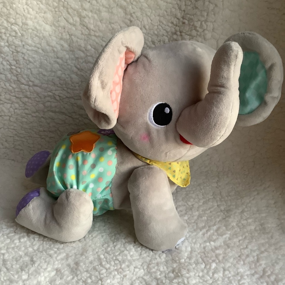 Vtech Explore & Crawl Learning Plush Elephant Talks and Crawls Working Toy